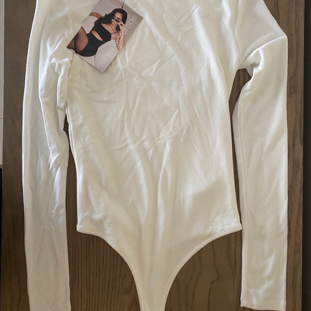 Naked Wardrobe Cream Long Sleeve Top